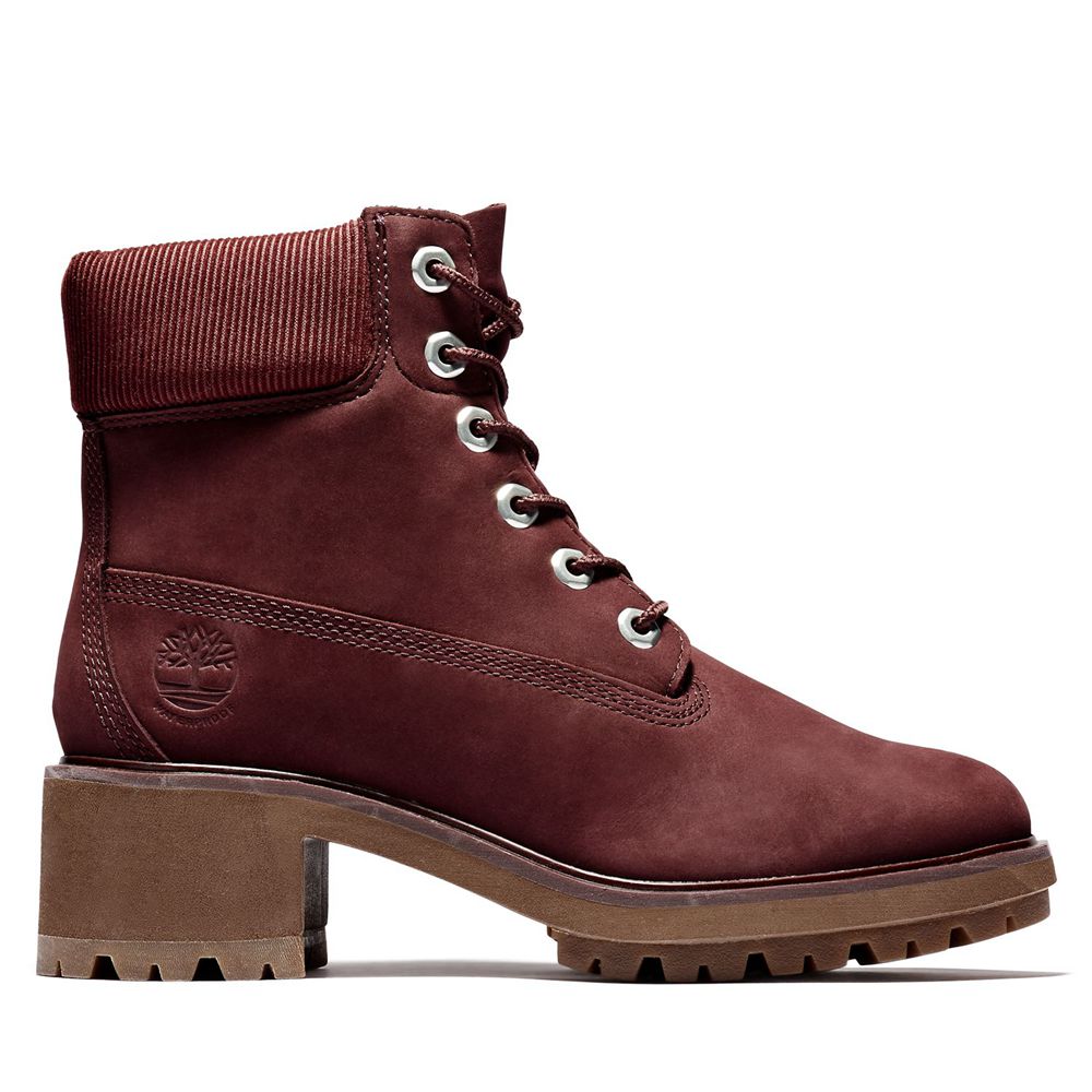 Timberland Womens 6-Inch Boots Kinsley Waterproof - Burgundy - India KQ5630179